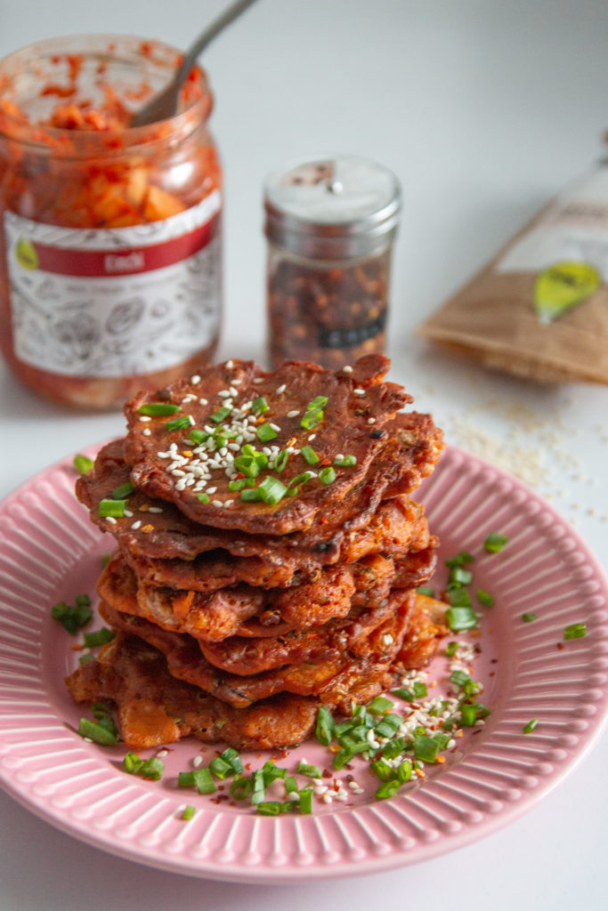 placki z kimchi